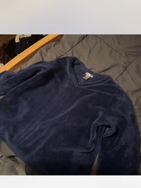 Jasmine Navy Plush V-Neck Sleep Top